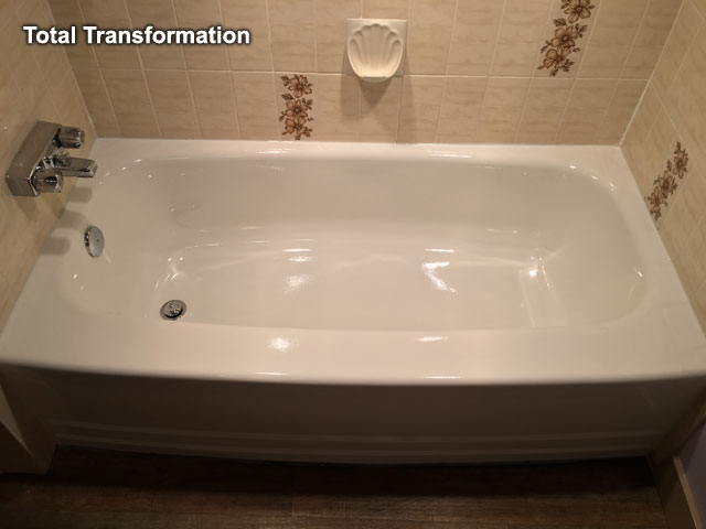 A bathtub transformed after refinishing